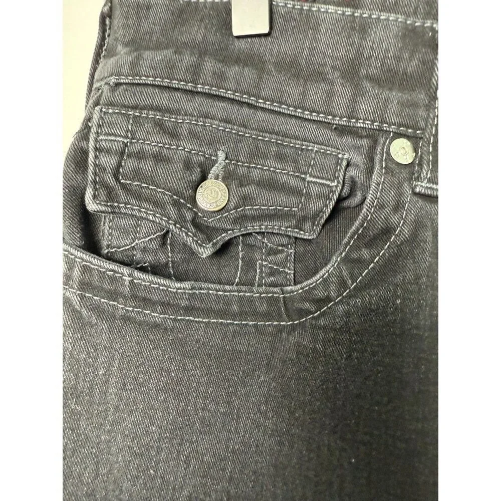 True Religion Men's Ricky Relaxed Straight Jeans Black Demin Size 36W x 29.5L